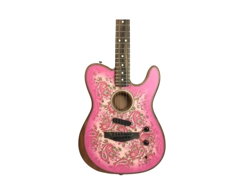 FENDER ACOUSTASONIC TELE EB PINK PAISLEY W/GB 2