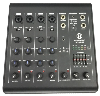 Harbinger Pro Audio - 6CH,200W PORTABLE PA SYSTEM W/BLUETOOTH & FX 2