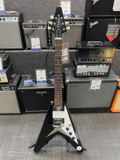 EPIPHONE ( エピフォン ) Flying V Ebony Epiphone Flying V Electric Guitar - Ebony | Sweetwater