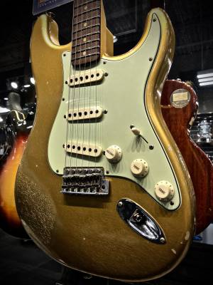 Fender Custom Shop 59 Stratocaster Reverse Headstock Relic Aztec Gold