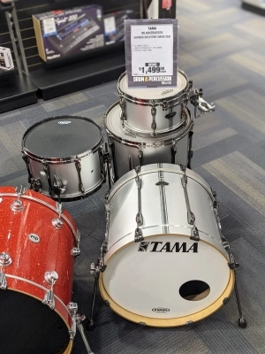 Tama Hyper-Drive Duo 4-Piece Shell Pack (20,12,16,SD) - Satin Silver Vertical Stripe