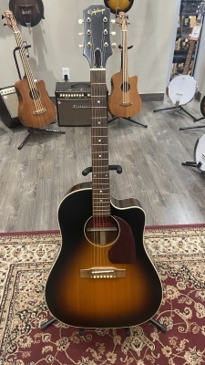 Store Special Product - Epiphone - Inspired by Gibson Masterbilt J-45 EC Cutaway - Vintageburst