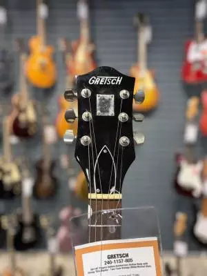 Gretsch Guitars G6118T Players Edition Anniversary Hollow Body with Strinng-Thru Bigsby - Two Tone Vintage White/Walnut Stain 2