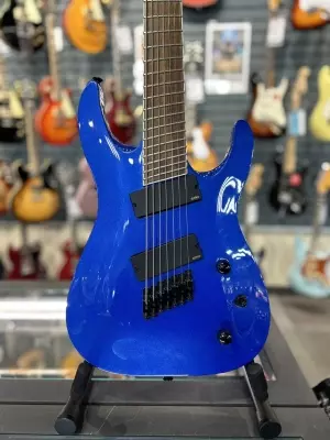 Jackson Guitars X Series Soloist SLAT7 Fanned Fret, Rosewood Fingerboard in Metallic Blue 2