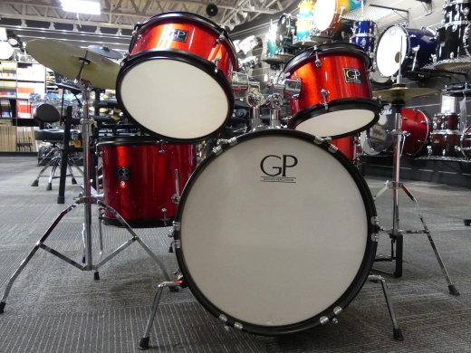 Granite Percussion - Batterie junior � 5 morceaux - Avec cymbale, support, si�ge et plus - Rouge