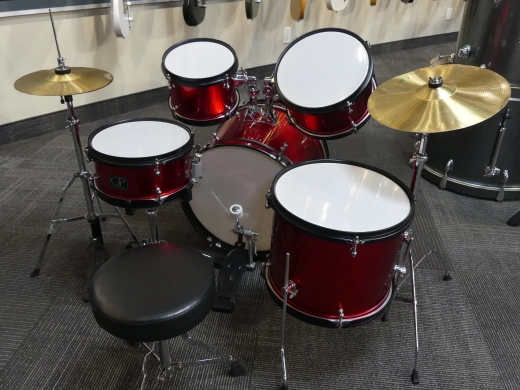 Granite Percussion - Batterie junior � 5 morceaux - Avec cymbale, support, si�ge et plus - Rouge 2