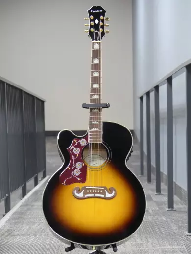 Epiphone - Guitare lectro-acoustique gauchre J-200 EC Studio - Vintage Sunburst