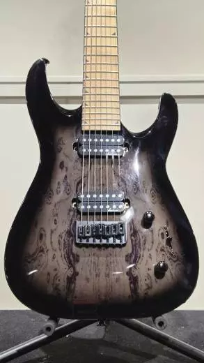 Jackson Guitars - Guitare lectrique Dinky JS32-7 DKA HT (table bombe, touche en rable torrfi)  Fini Burst noir translucide 2
