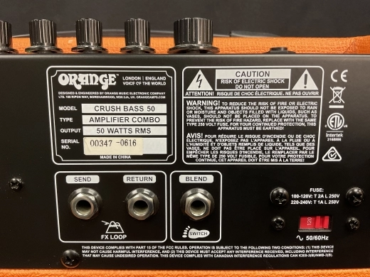 Orange Amplifiers - CRUSH BASS 50 4