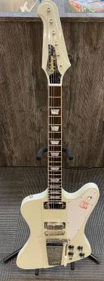 Epiphone - 1963 Firebird V with Maestro Vibrola Reissue Electric Guitar with Hardshell Case - Polaris White 2