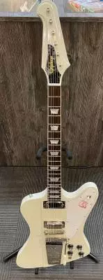 Epiphone - 1963 Firebird V with Maestro Vibrola Reissue Electric Guitar with Hardshell Case - Polaris White 2