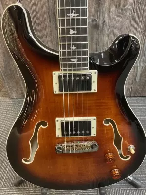 PRS Guitars - SE Hollow Body II Electric Guitar with Case - Black and Gold Burst