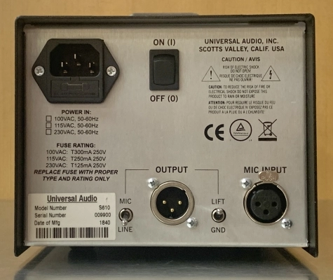 Universal Audio - SOLO 610 Mic Preamp 2