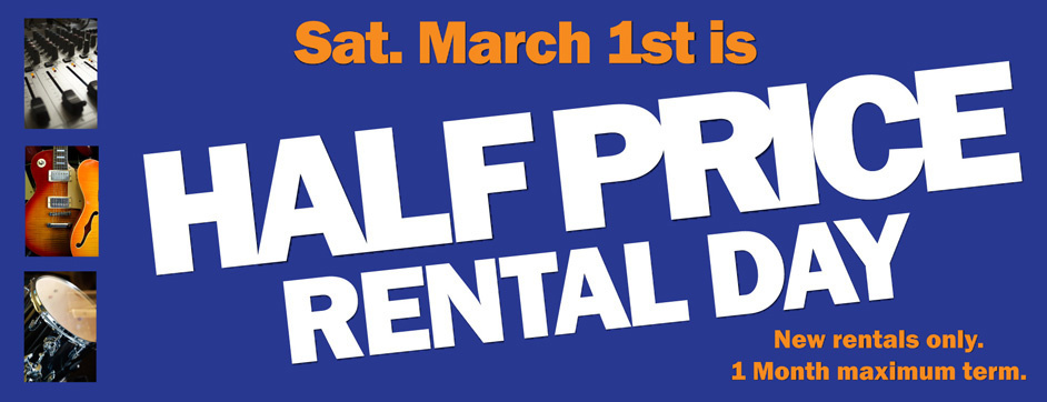 Half Price Rental Day THIS SATURDAY! - All Locations