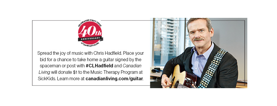 Bid on a Guitar Autographed by Chris Hadfield and Raise Money for Music Therapy at SickKids Hospital in Toronto!