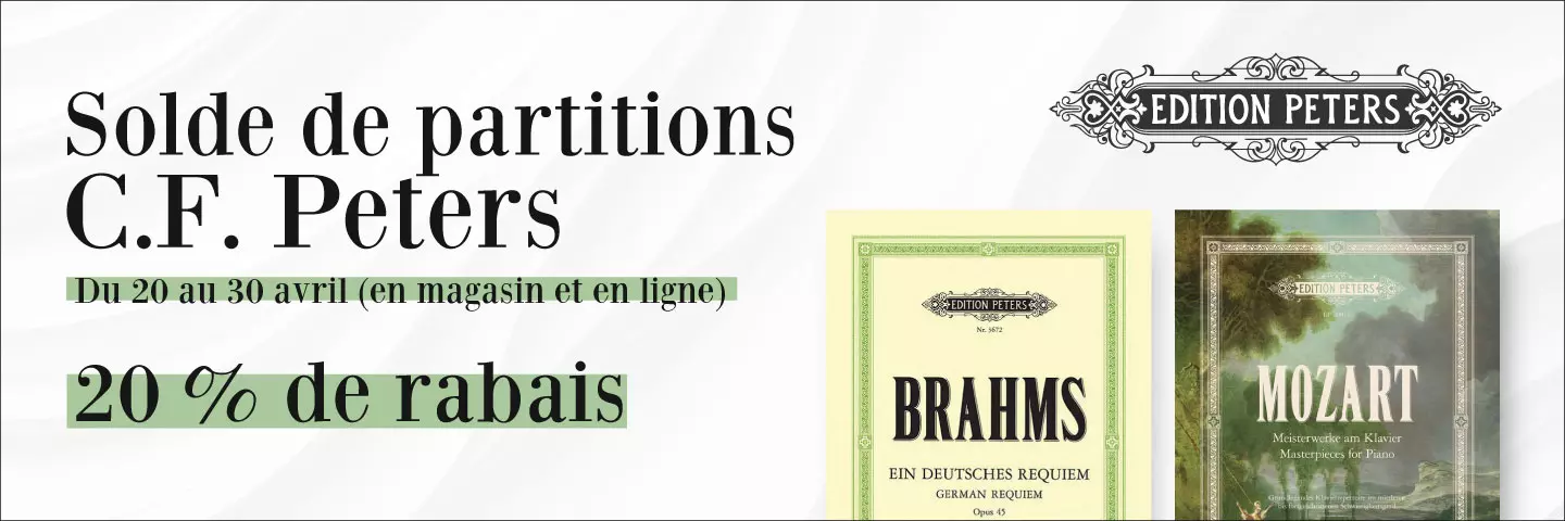 R�duction de 20 % sur les partitions C.F. Peters!