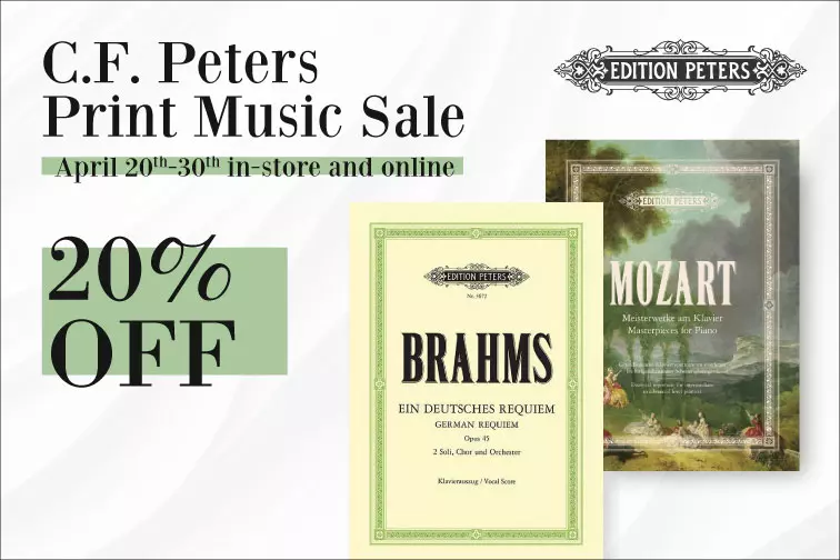 Save 20% on C.F. Peters Print Music!