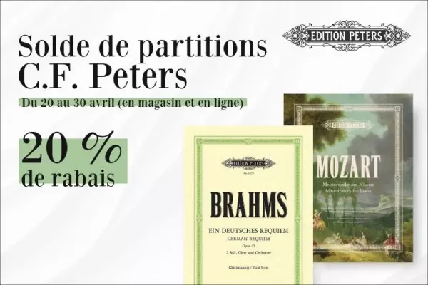 R�duction de 20 % sur les partitions C.F. Peters!
