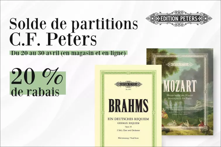 R�duction de 20 % sur les partitions C.F. Peters!
