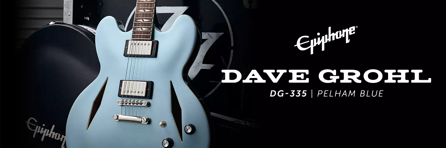 New! Epiphone Dave Grohl DG-335 in Pelham Blue