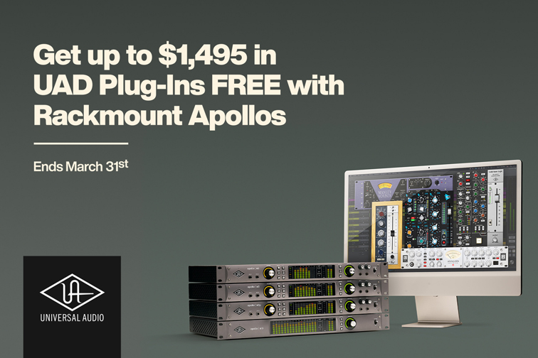 Get up to $1,495 in UAD Plug-Ins FREE with Rackmount Apollos