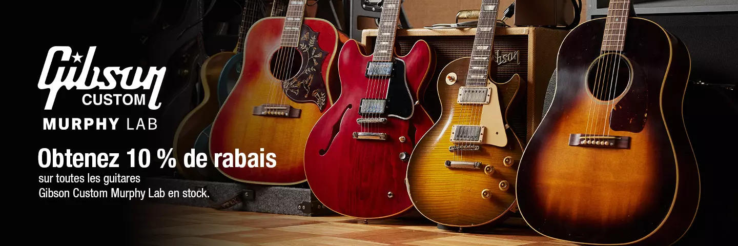 Profitez d�une r�duction de 10 % � l�achat d�une guitare Gibson Custom Murphy Lab!