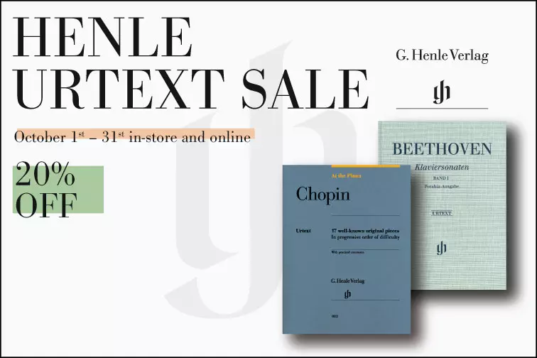 Join Us for our Henle Urtext Print Music Sale!