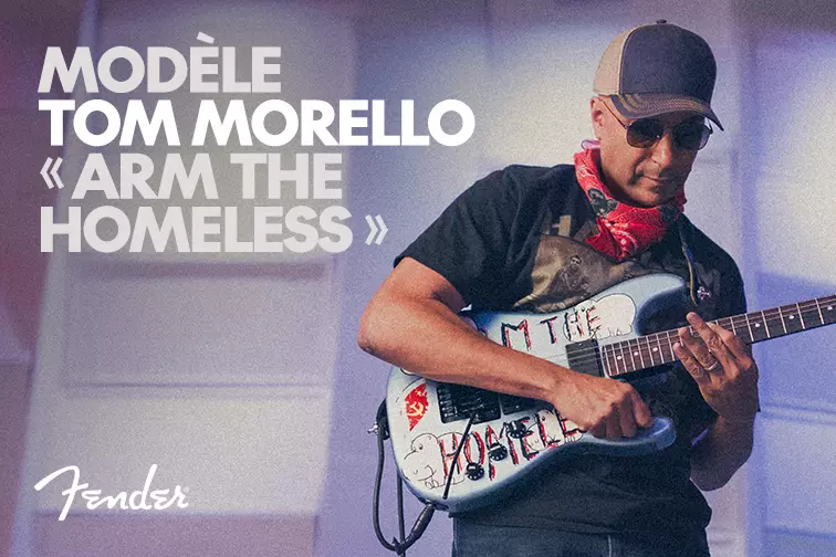 Tom Morello pr�sente son mod�le Fender � Arm the Homeless �