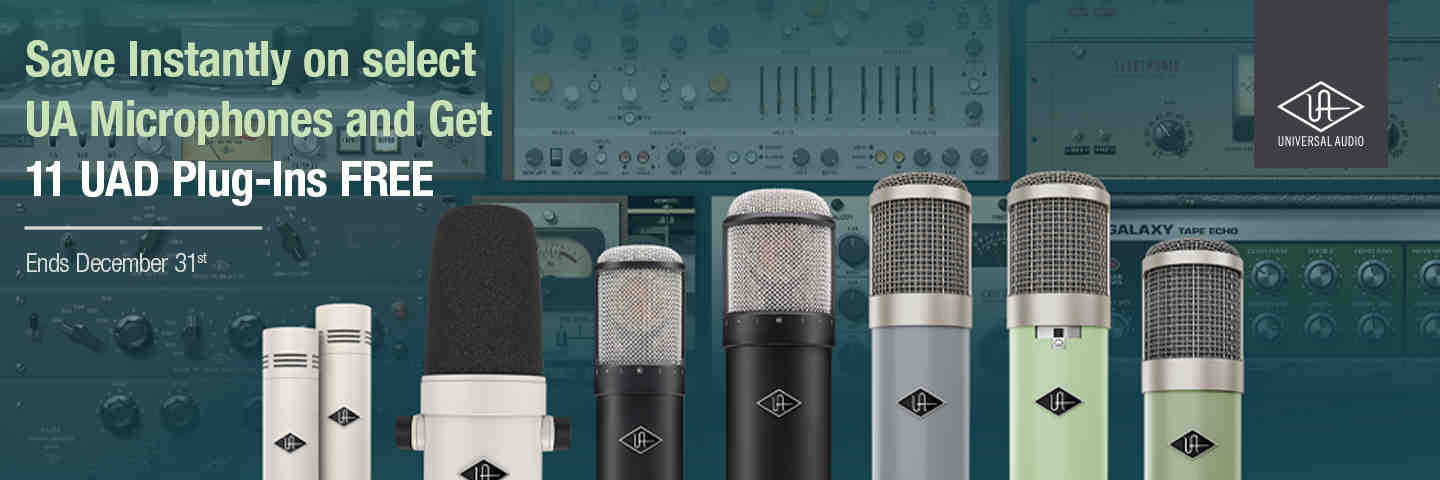 Save Instantly on select UA Microphones and Get 11 UAD Plug-