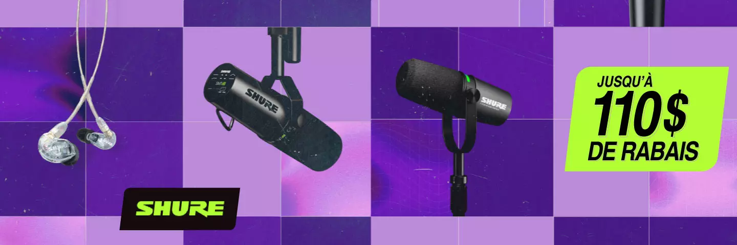 Pour les Ftes, profitez dune remise sur les produits audio les plus populaires de Shure!