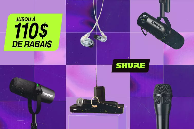Pour les Ftes, profitez dune remise sur les produits audio les plus populaires de Shure!