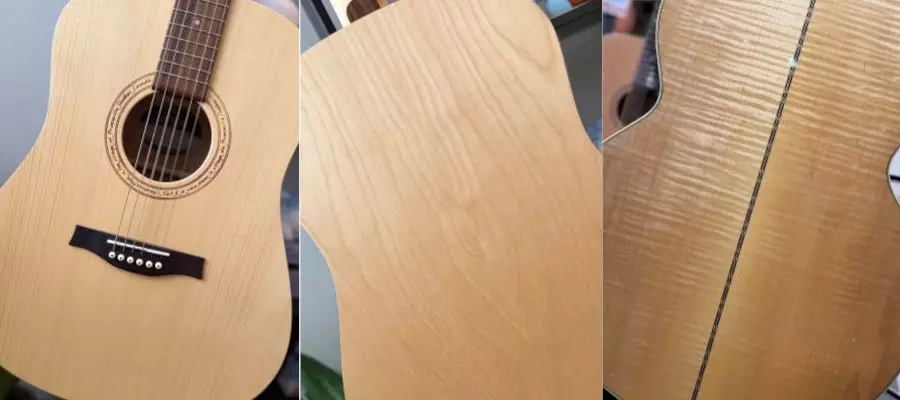 Illustration of 3 different types of Maple woodtop versions