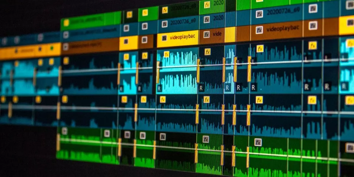 A timeline of of multiple audio recordings put together