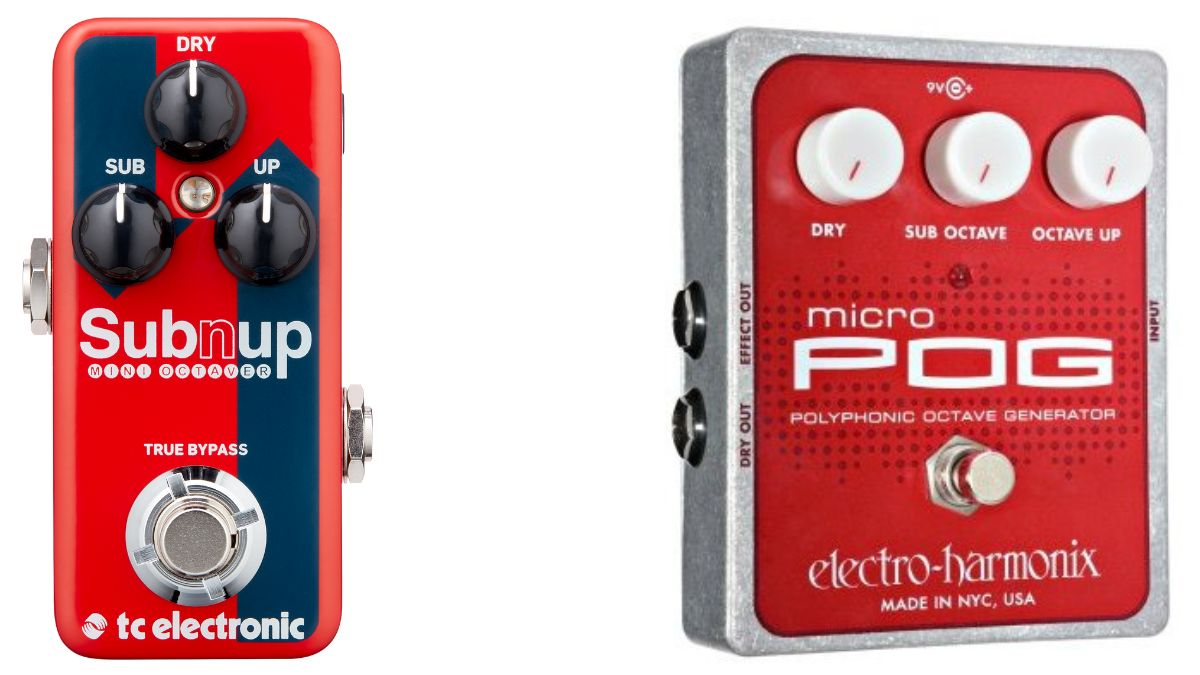 The Sub 'N' Up mini octave pedal and the EHX Micro POG