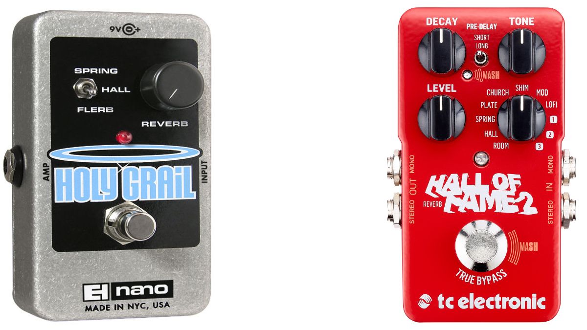  The Hall of Fame Reverb pedal and Holy Grail Digital Reverb (left to right)