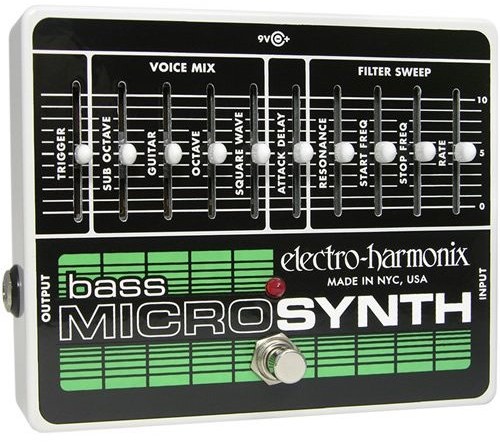 The EHX Bass Micro Synthesizer is a pure bass guitar synthesizer with all analog circuitry.