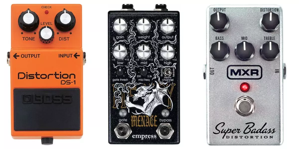 Boss DS1, Empress Effects Heavy Menace & MXR Super Badass Distortion Pedal Effects