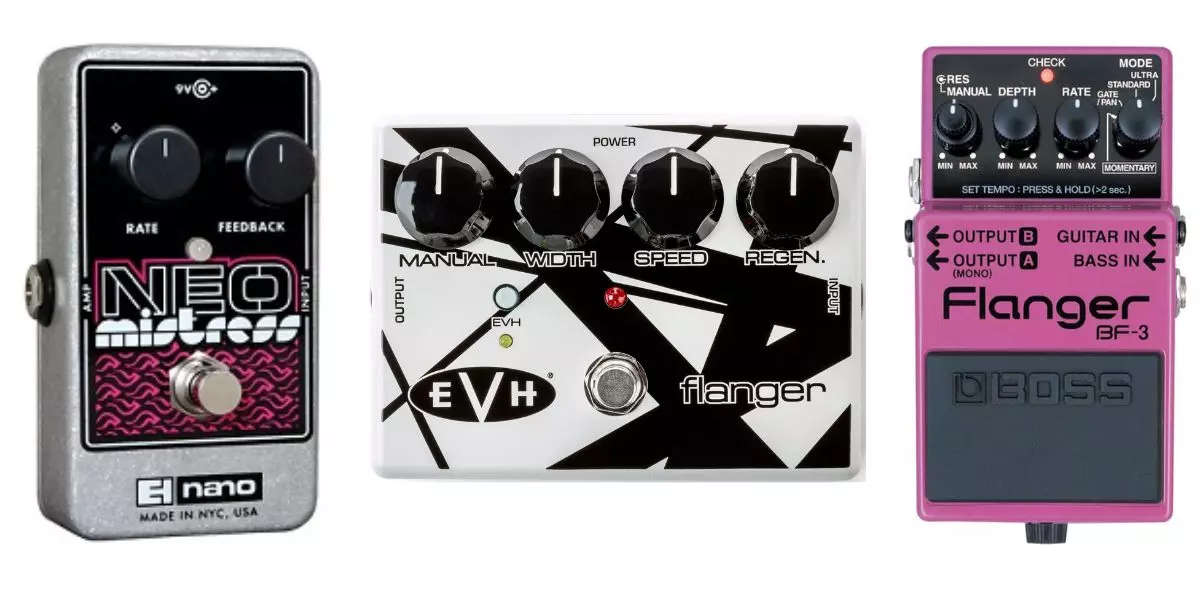 Boss BF3, MXR EVH117 Eddie Van Halen Signature, & Electro-Harmonix Neo Mistress Flanger Pedal Effects
