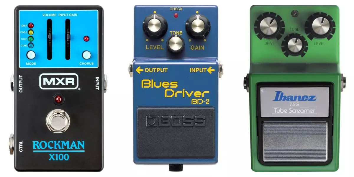 MXR Rockman X100 Analog Tone Processor, Boss Blues Driver & Ibanez TS9 Tube Screamer Overdrive Pedal Effects