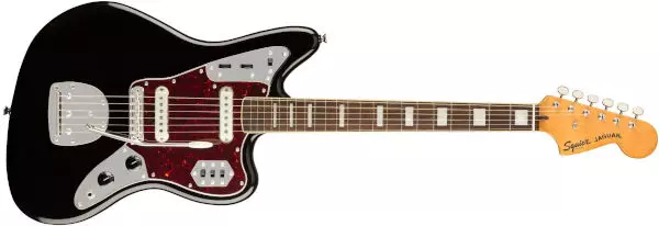 A Squier Classic Vibe Jaguar guitar in black
