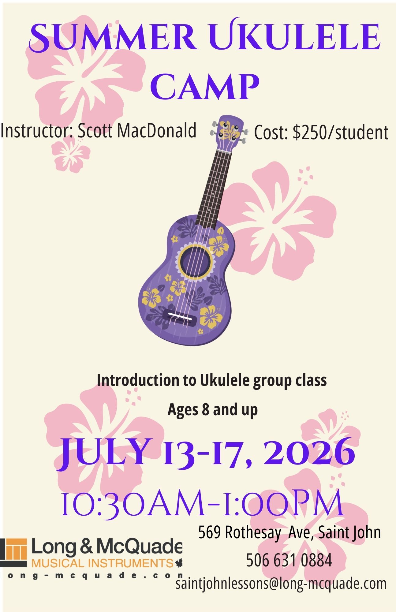 Ukulele Camp Scott MacDonald lessons in Saint John