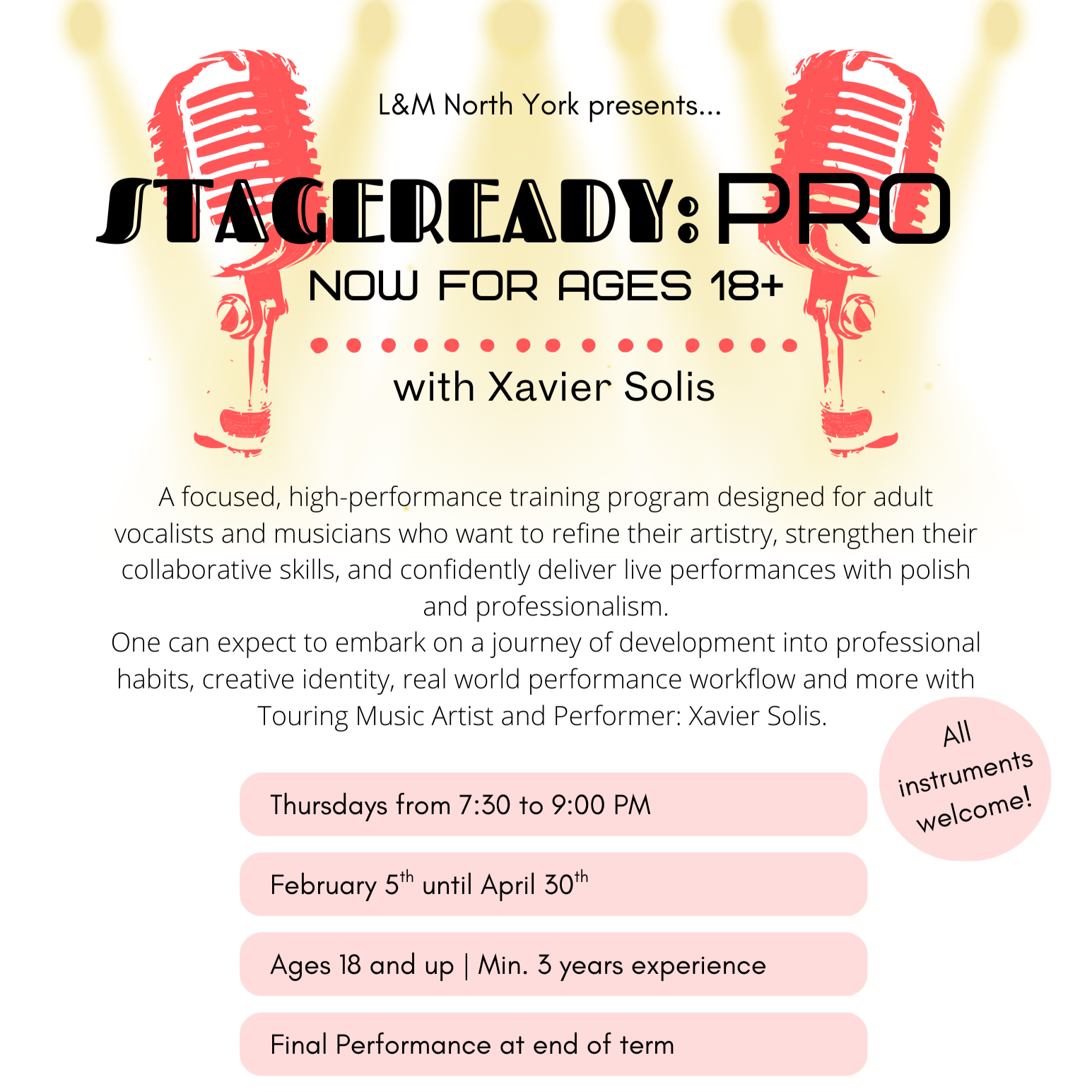 StageReady Pro! Xavier Solis lessons in North York (Steeles)