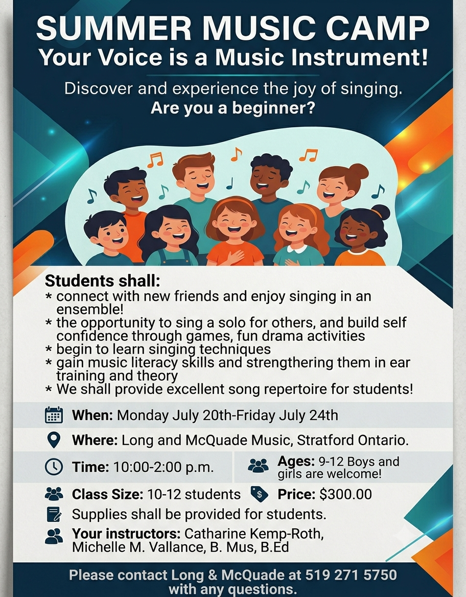 Vocal Group Lessons - Summer Camp None  lessons in Stratford
