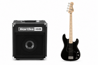 Basic Bass Guitar and Amplifier