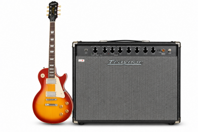 Epiphone Les Paul and Traynor amplifier