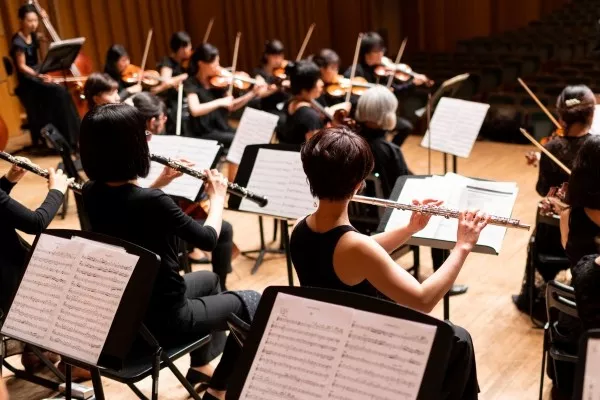 Orchestra playing music